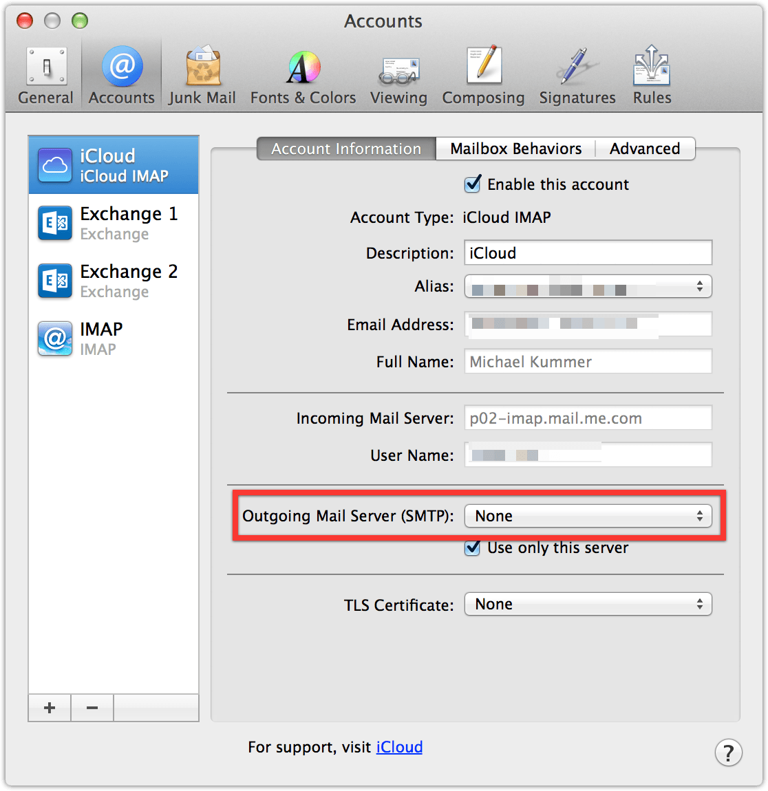 mac mail not syncing with exchange
