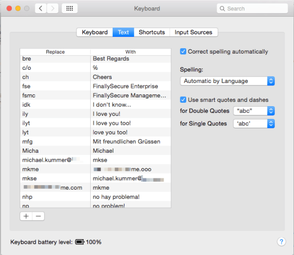 Deleted keyboard shortcuts (Text Replacements) keep coming back