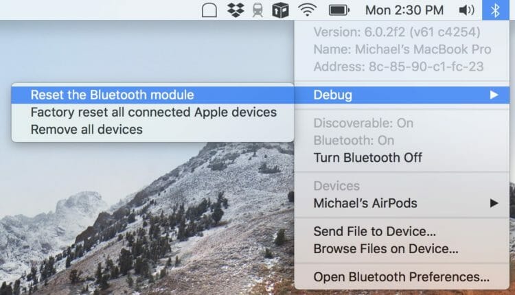 Reset the Bluetooth module - Mac Bluetooth issues