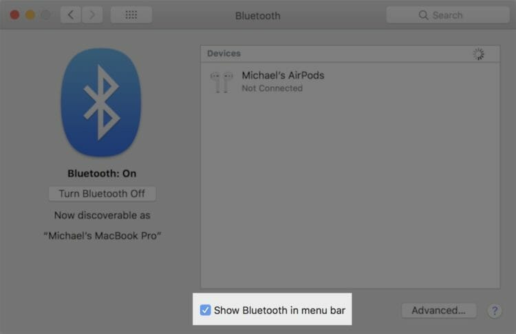 Show Bluetooth in menu bar - Mac Bluetooth issues