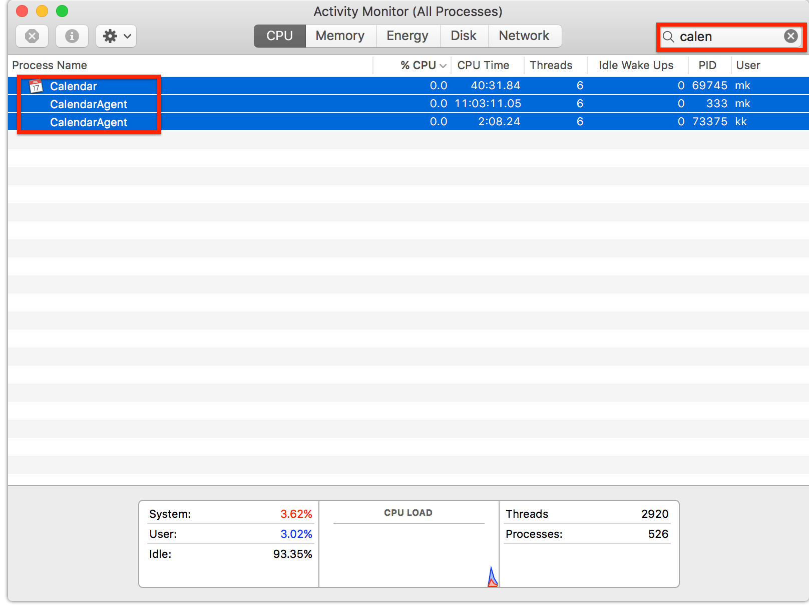 keyboard shortcut for calendar mac sierra