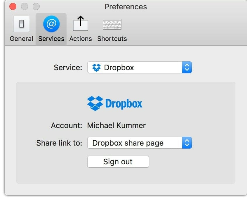 How to take a screenshot on macOS and create a Dropbox link