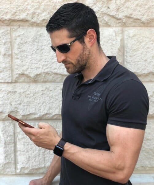 Yours truly sporting the Range Leather Band