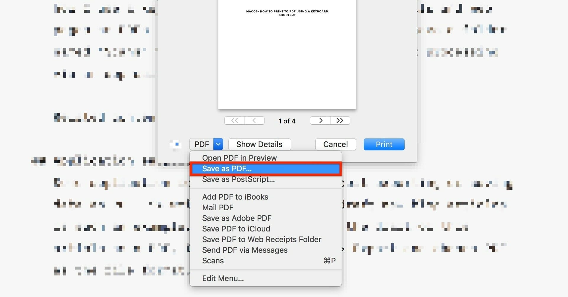 macOS: How to print to PDF via keyboard shortcut from any application