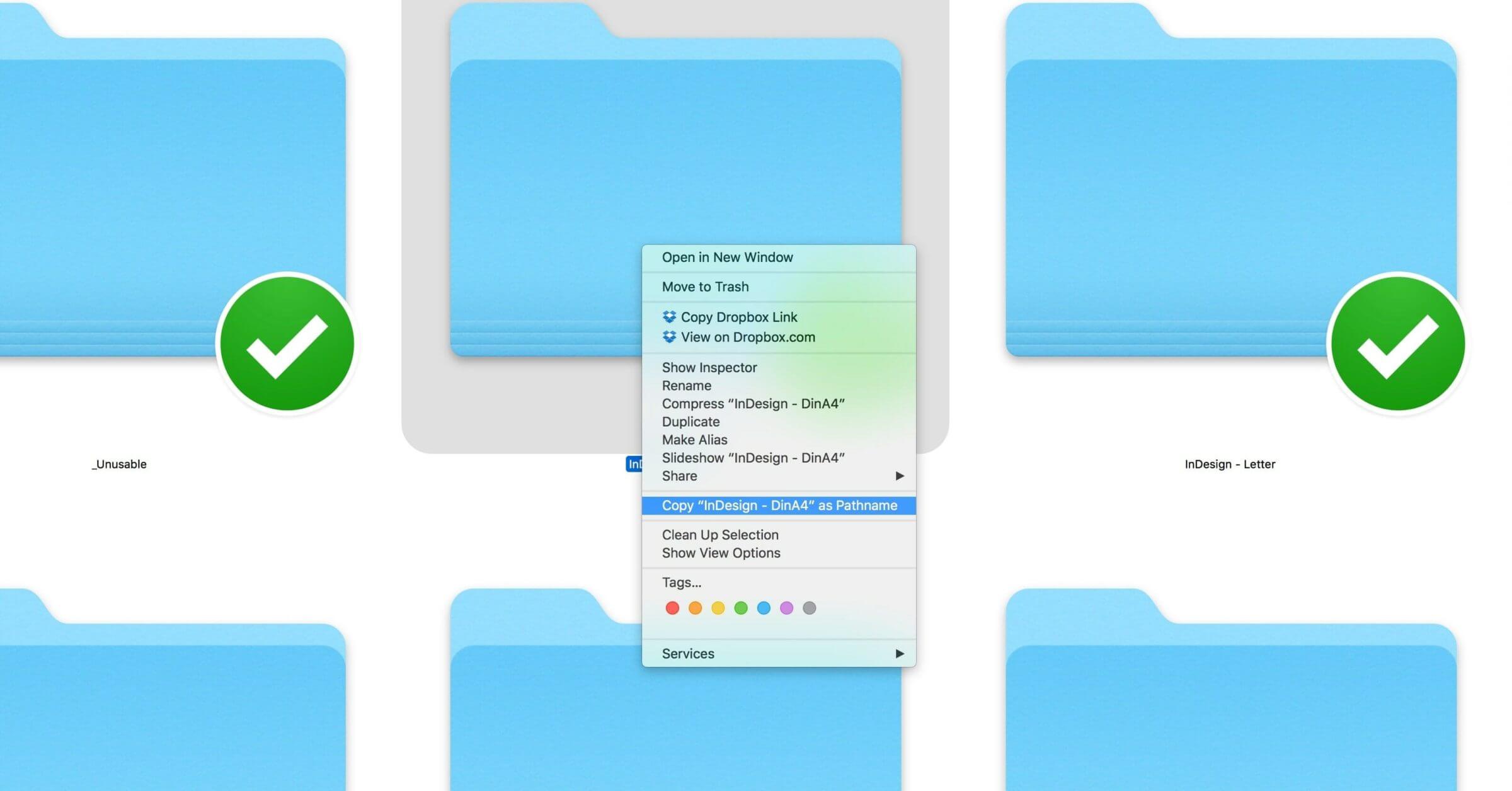 How to copy the path of any file or folder in Finder (macOS)