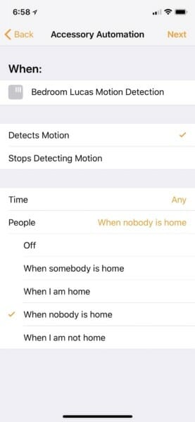 Automation workflow based on motion detection