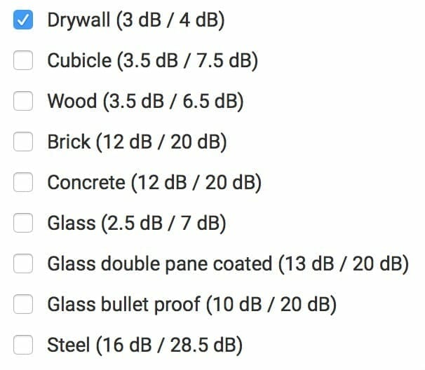 Various materials and their impact on signal strength