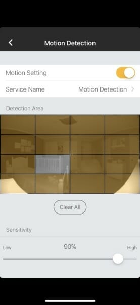 Omna 180 Motion Sensor settings
