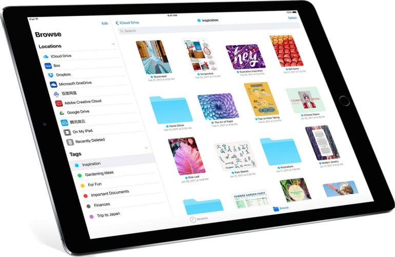 Files app on the iPad