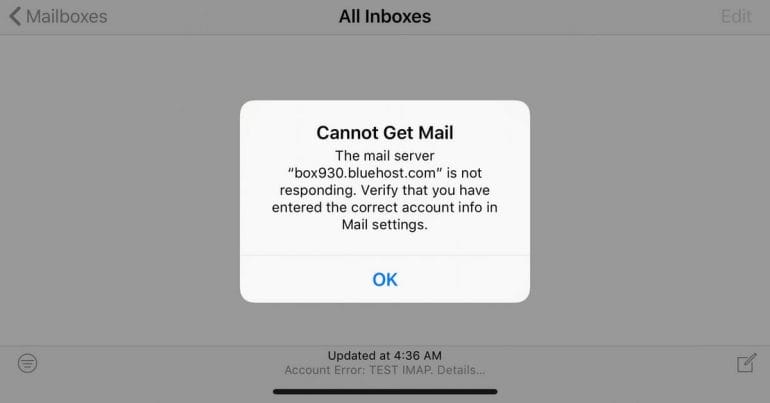 Iphone mail says message not downloaded from server
