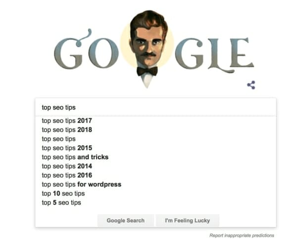 Google search predictions