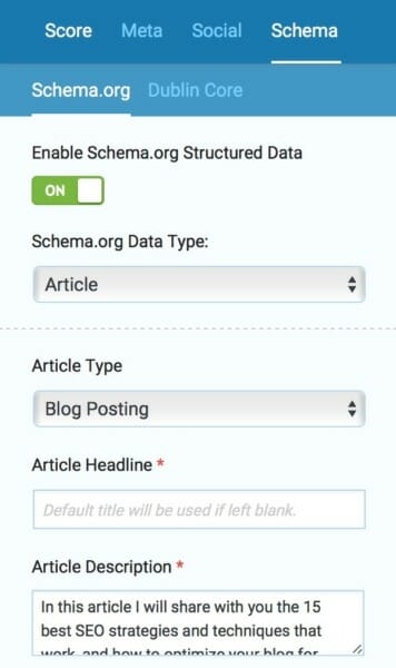SEOPressor: Schema metadata