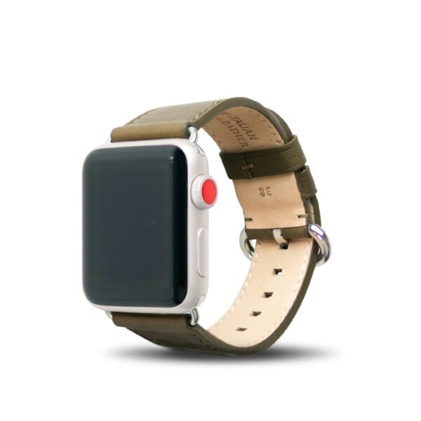 Apple Watch 38mm Leather Strap – Olive