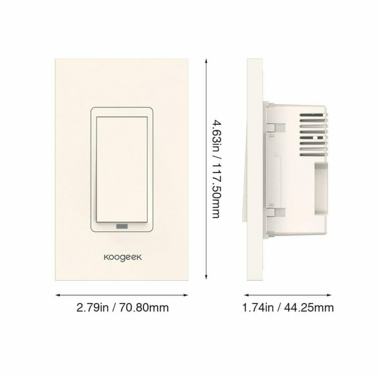 Koogeek Smart WiFi Light Switch - KH01 dimensions