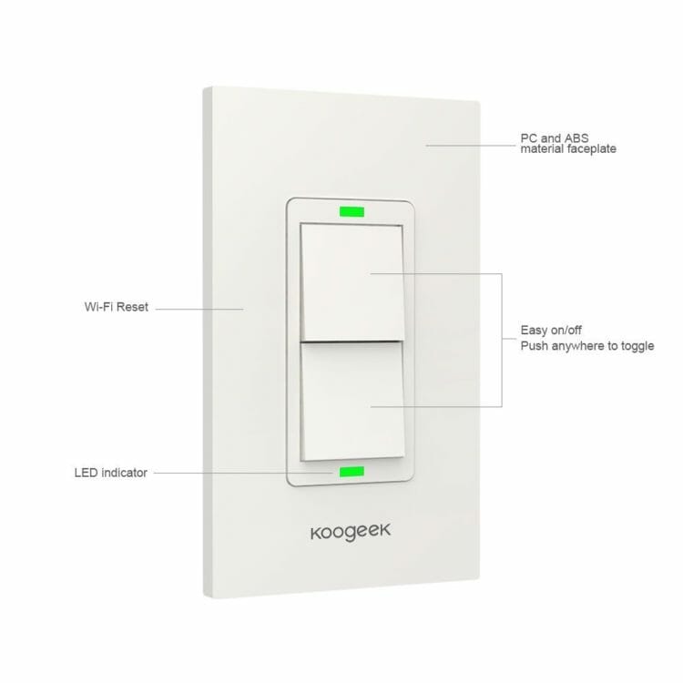 Koogeek Smart WiFi 2-Gang Light Switch - KH02