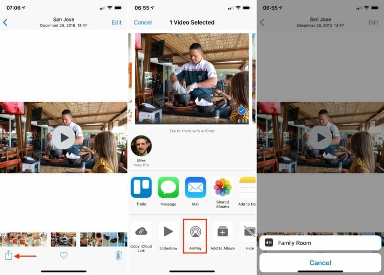 AirPlay via Share Sheet