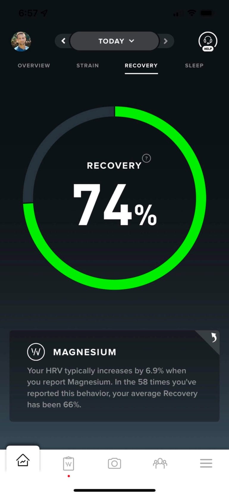 Magnesium influences my Recovery score