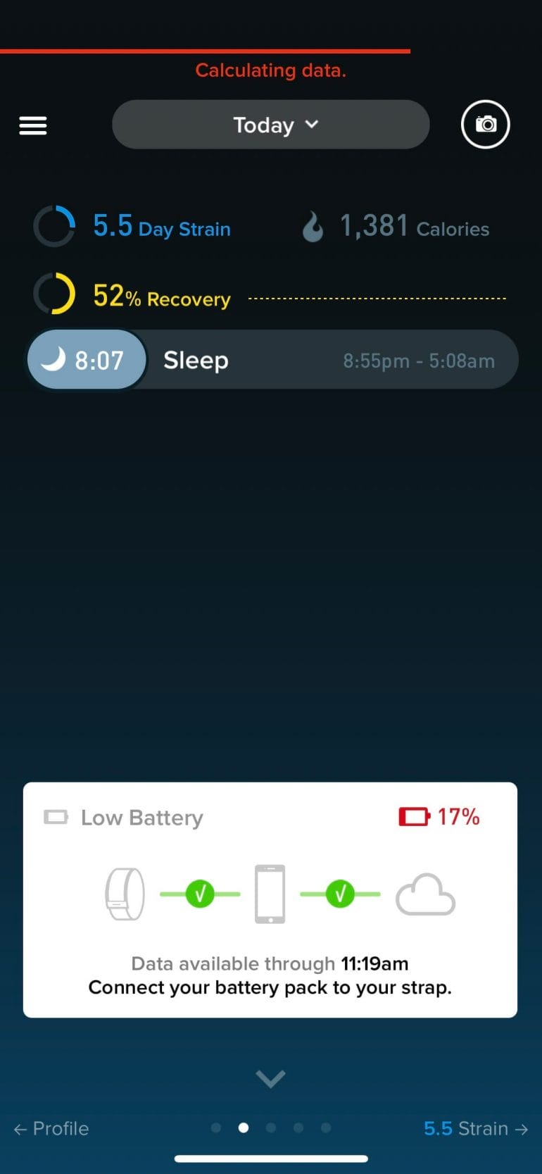 WHOOP - App - Low Battery