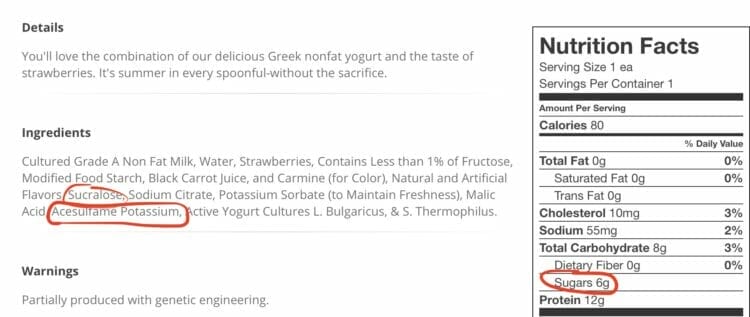 Ingredients of Dannon Low-fat Greek Yoghurt