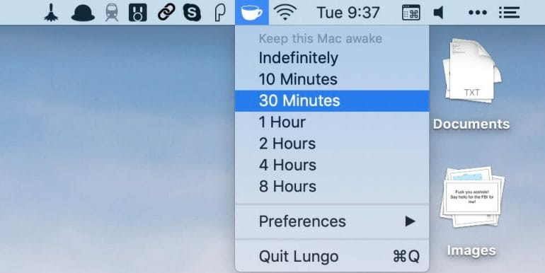 Lungo - Prevent your Mac from sleeping
