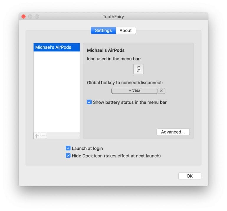 ToothFairy - Quickly connect BT headphones to your Mac