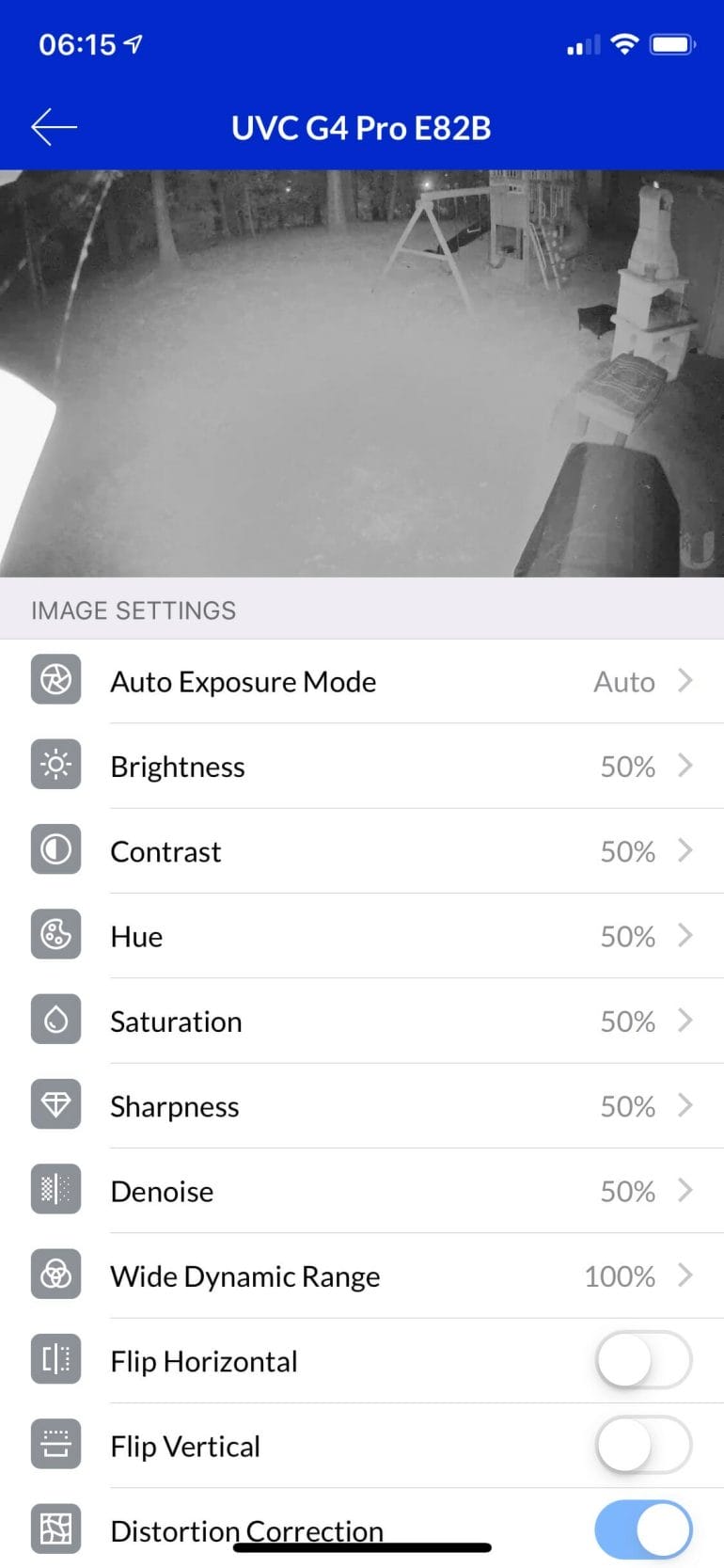 UniFi Protect App - Camera Settings