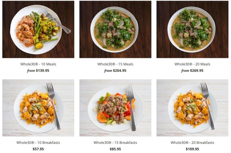 True Fare - Whole30 frozen meal menu