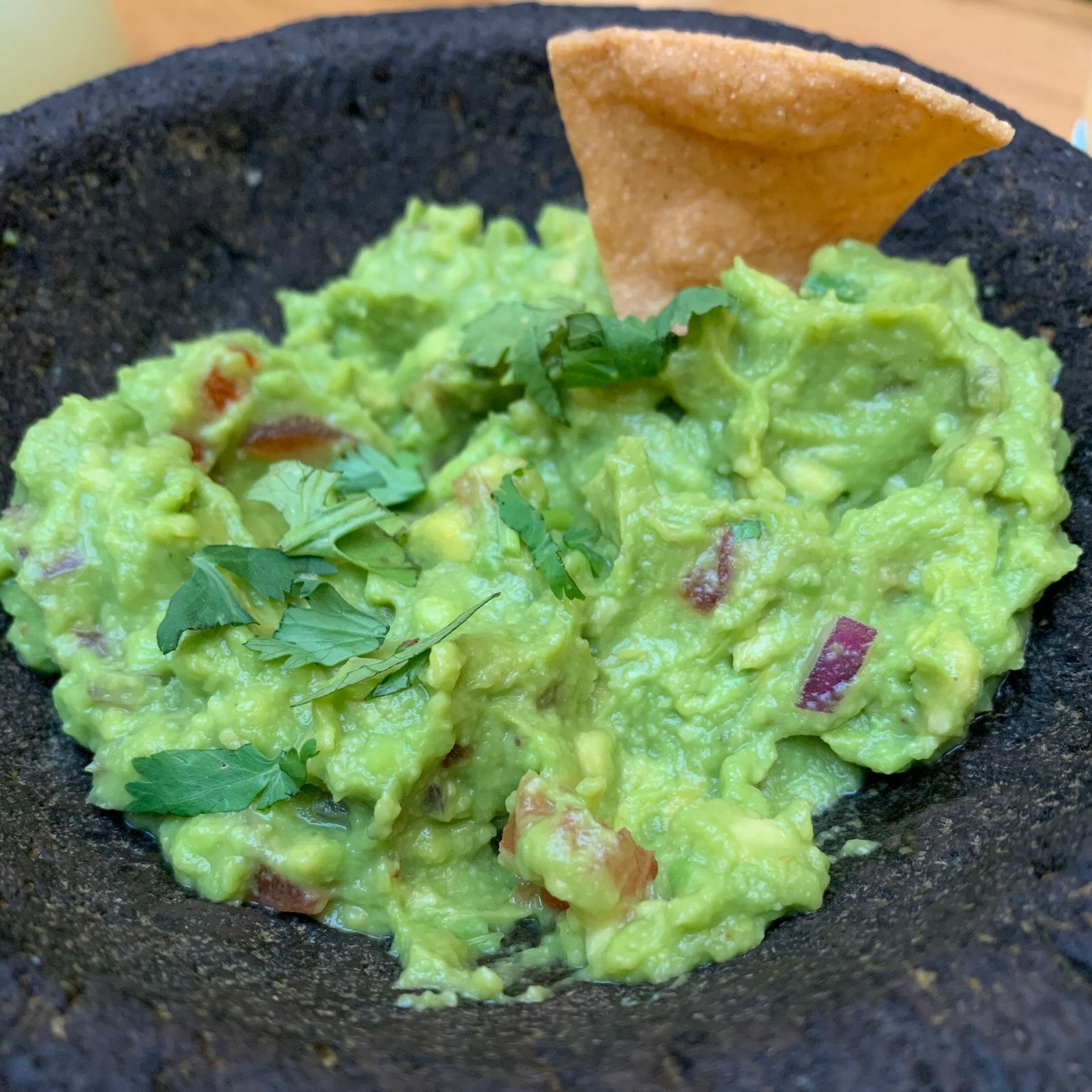 Guacamole with a few chips