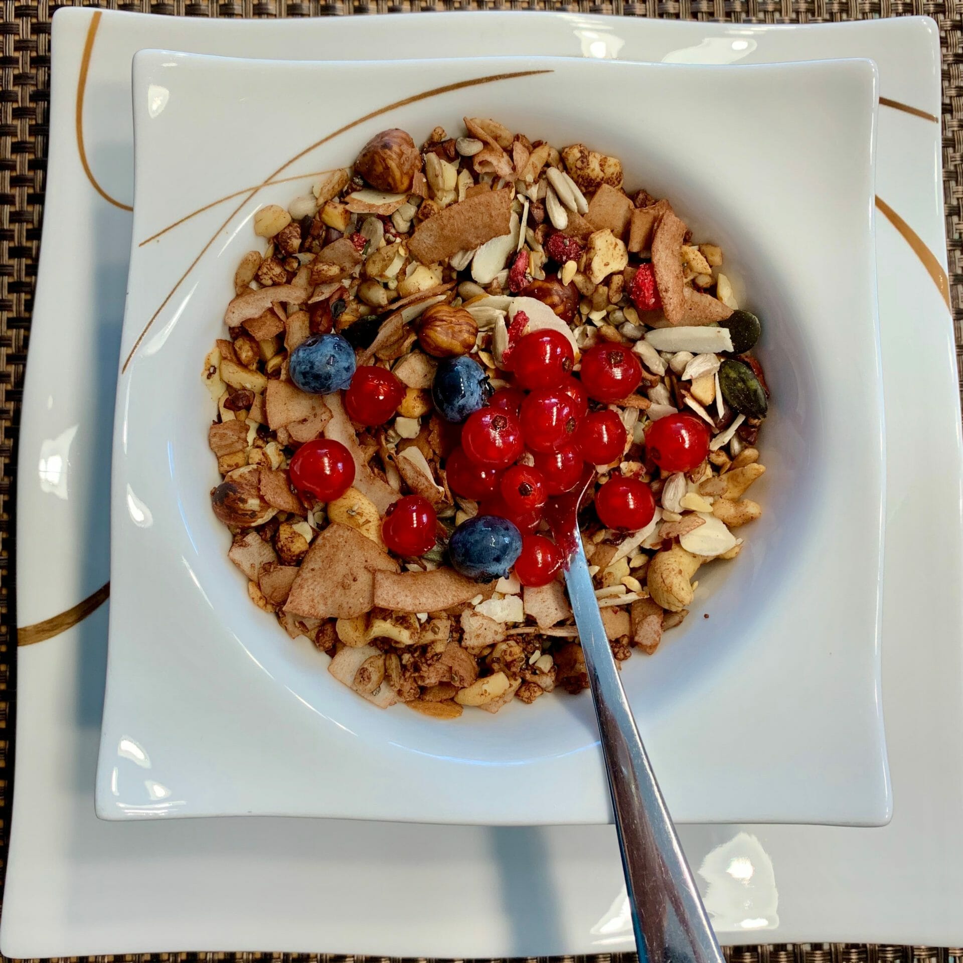 Paleo granola (nut based) with fresh berries