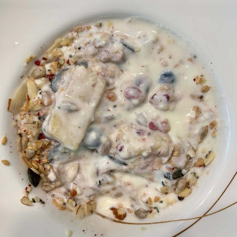 Nut-based, paleo granola with home-made yoghurt