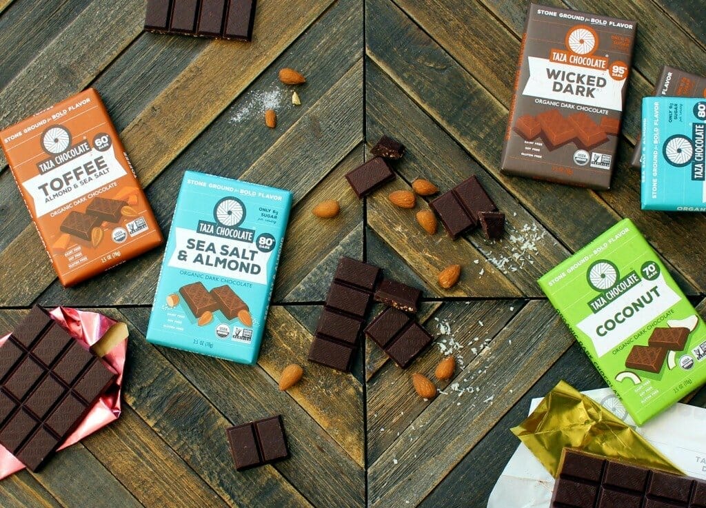 A picture of various healthy chocolates. 