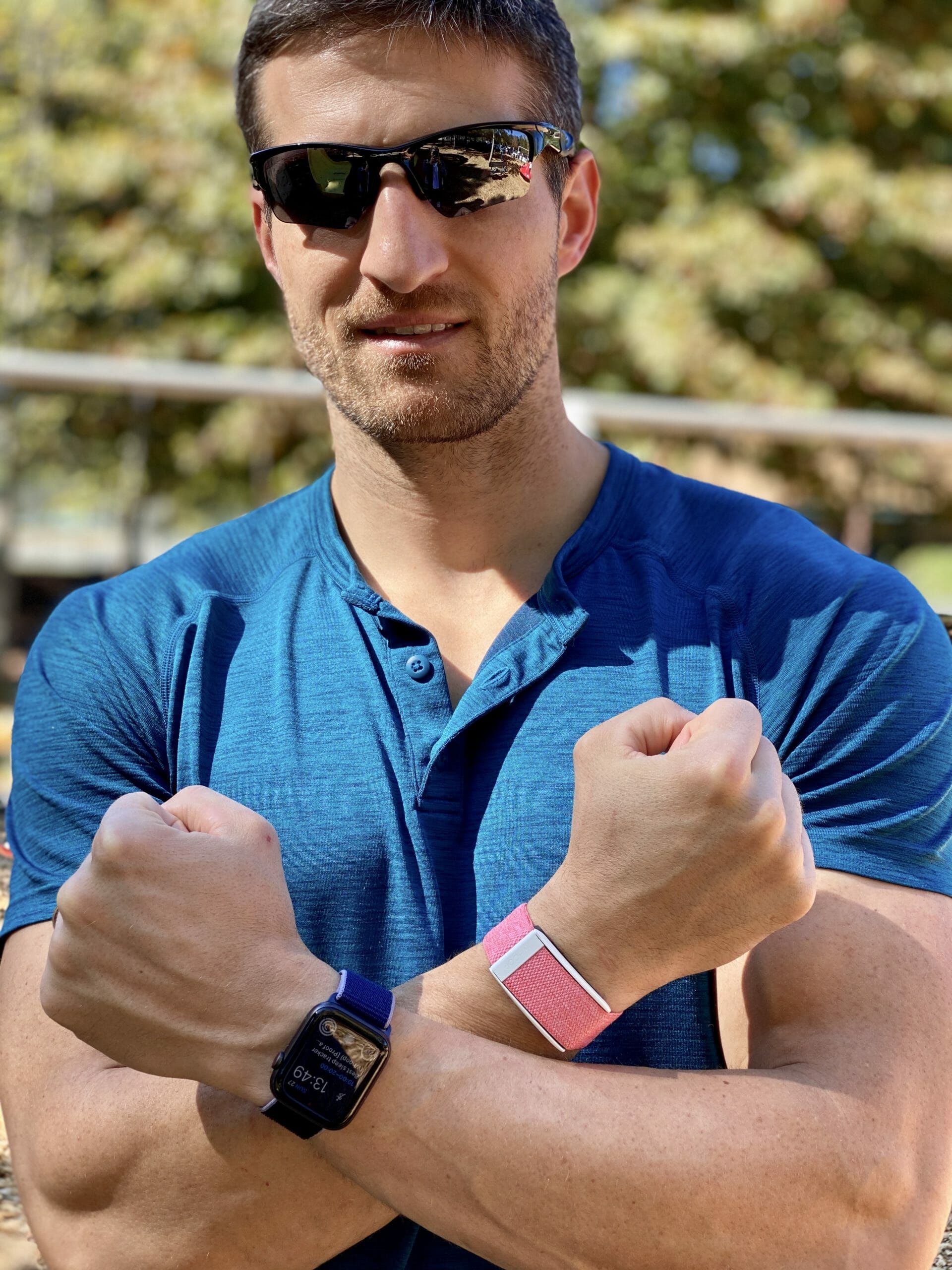 Michael wearing both Apple Watch and WHOOP