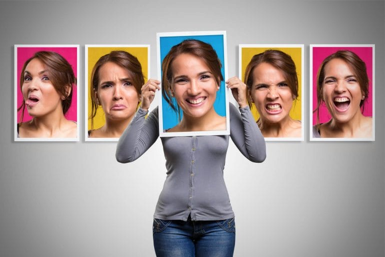 Woman with mood changes
