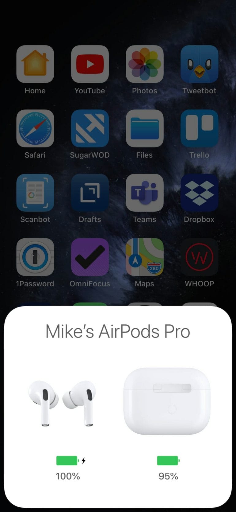 Pairing and checking the battery status of AirPods works like magic