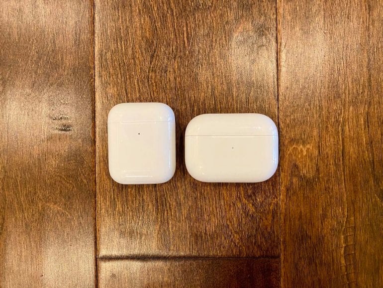 AirPods Pro vs. Apple AirPods charging case