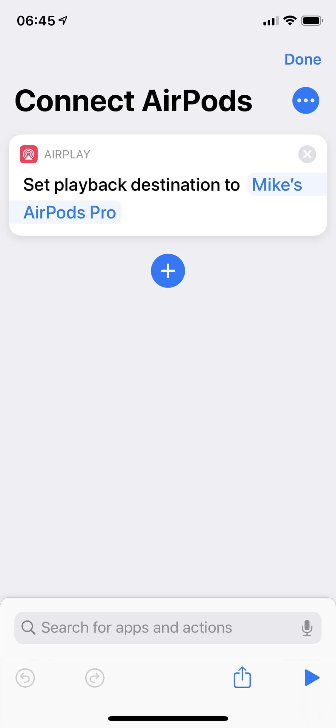 Siri Shortcuts - Connect AirPods