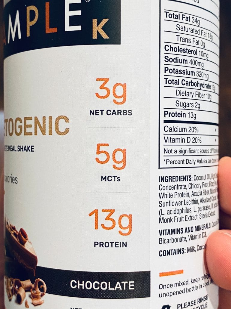 Ample K is high in fat and low in carbs