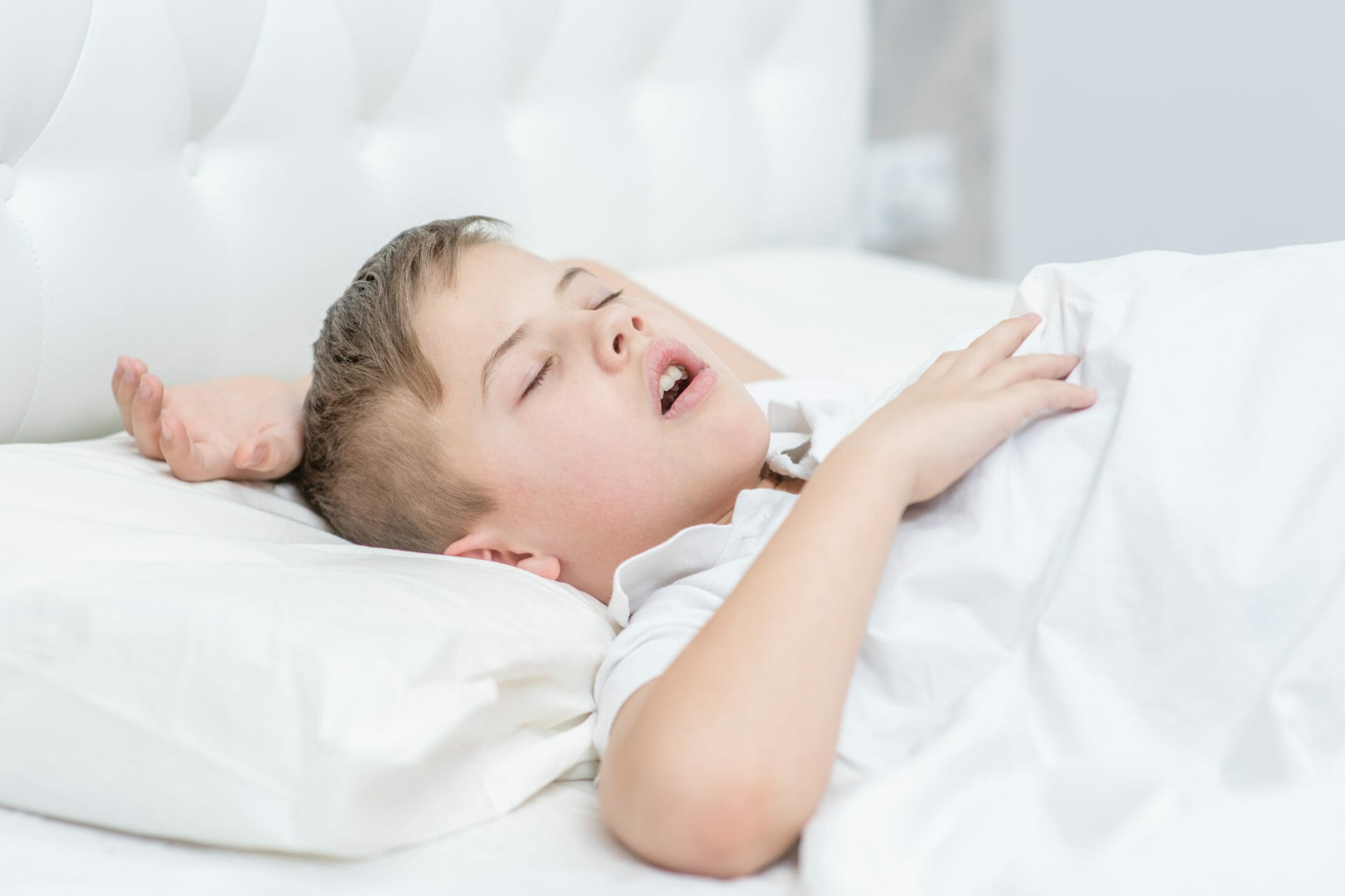 Boy sleeping with mouth open