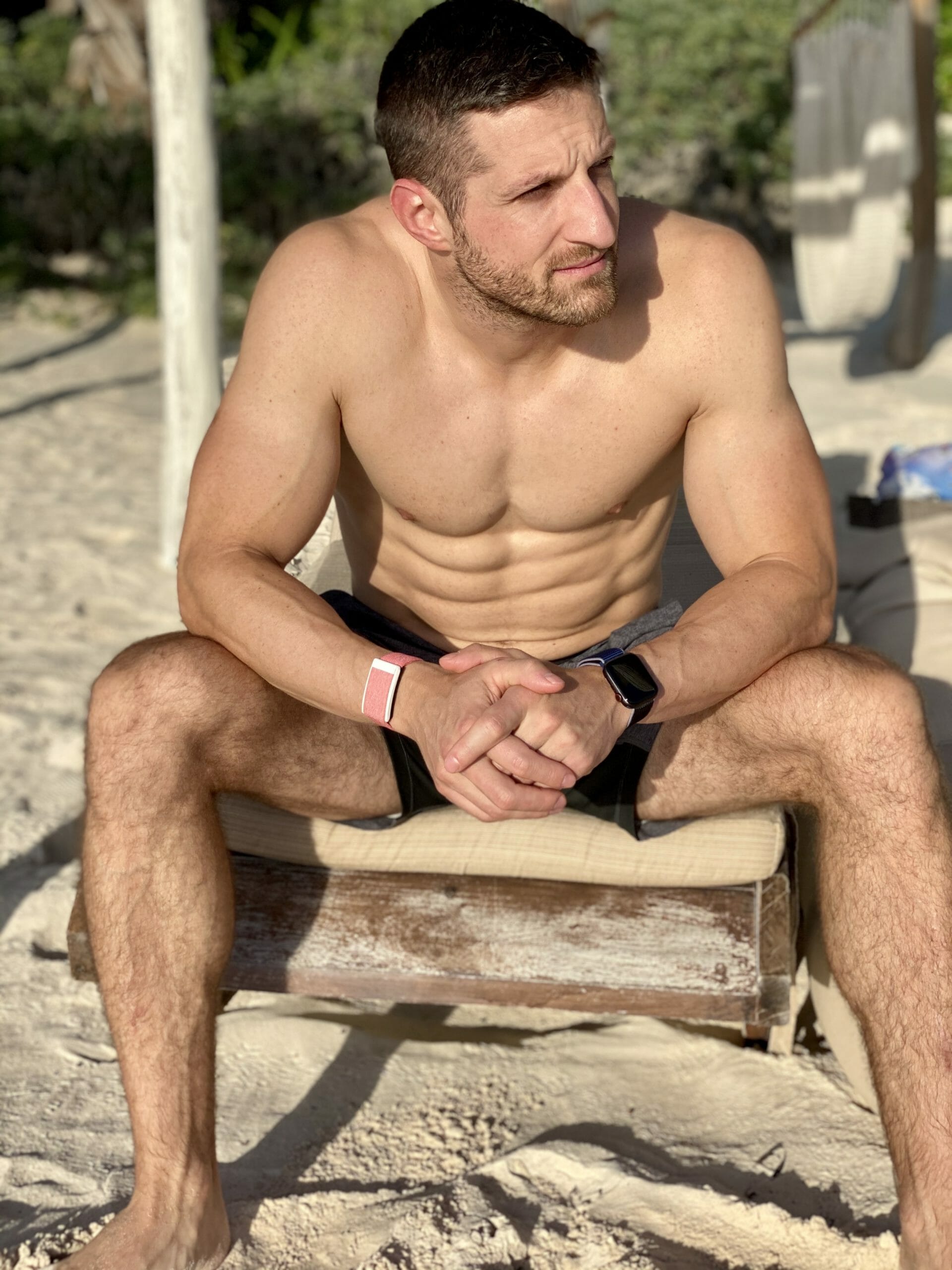 Michael at the beach and relaxing