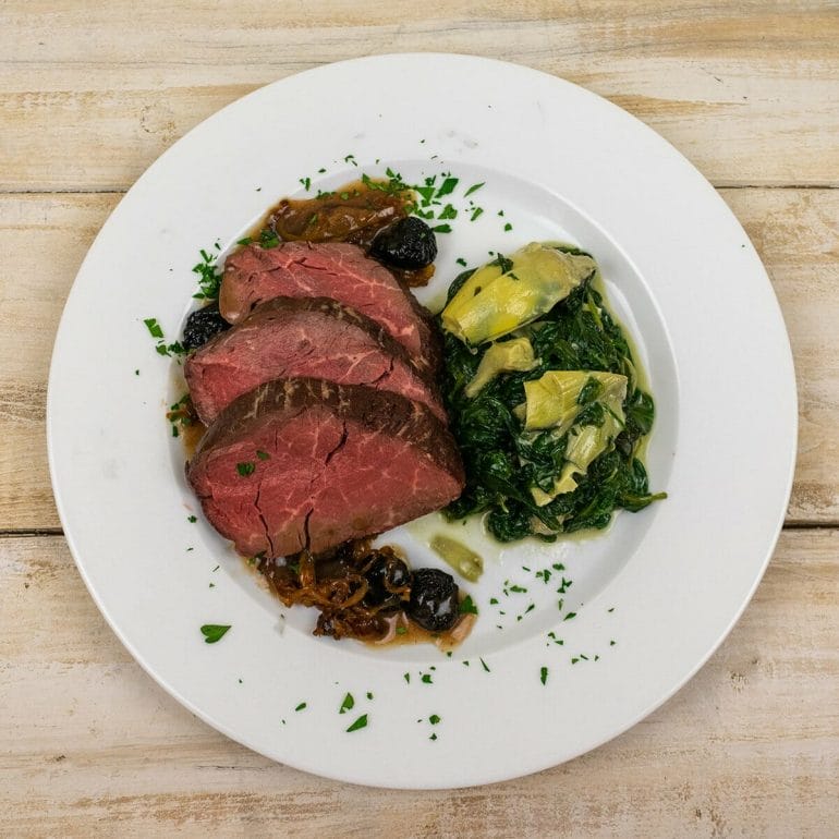 Paleo on the Go - Filet with Spinach Artichoke Casserole