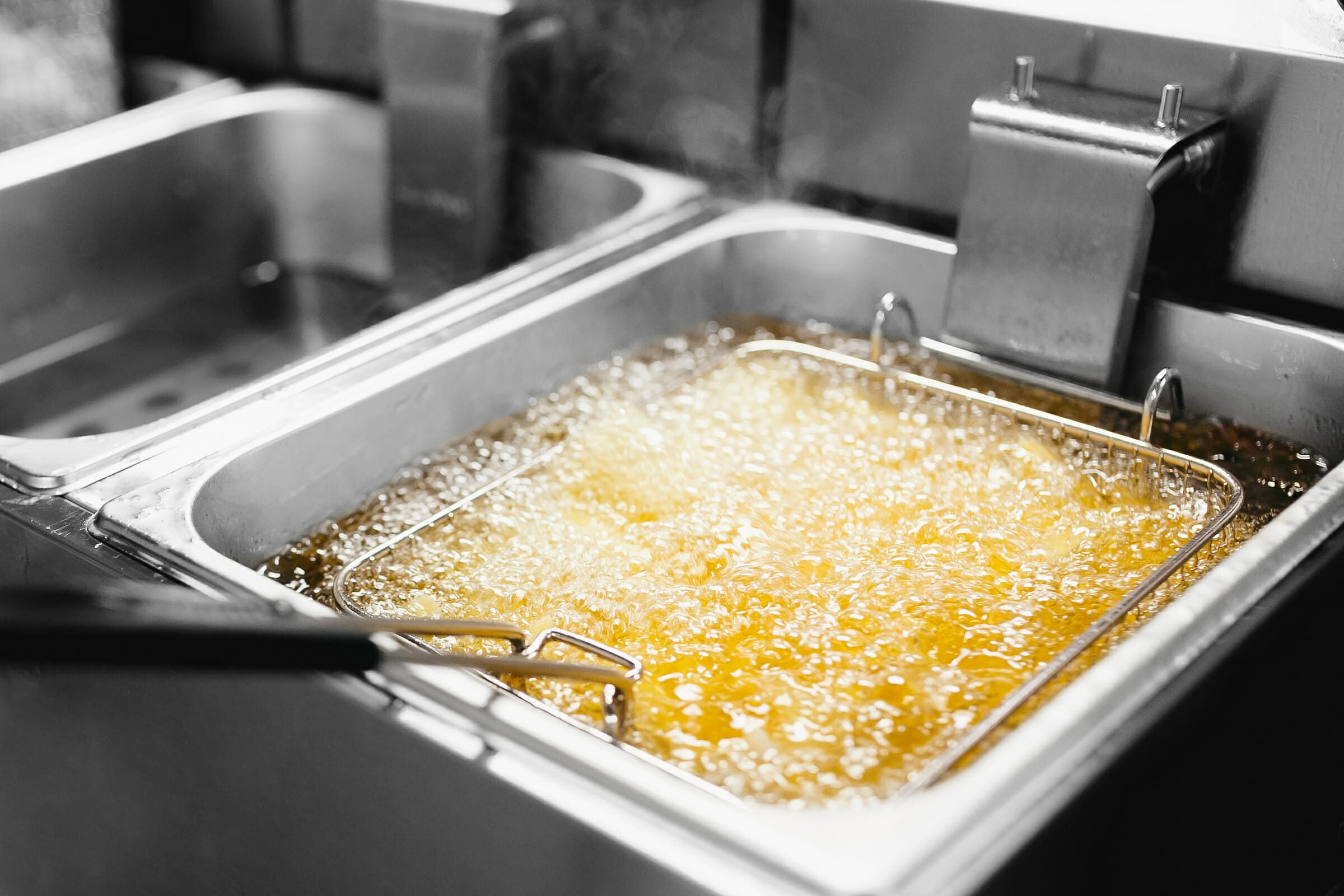 Deep fryer in a restaurant