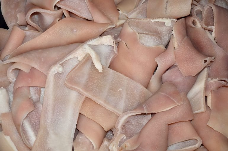 Raw pig skin