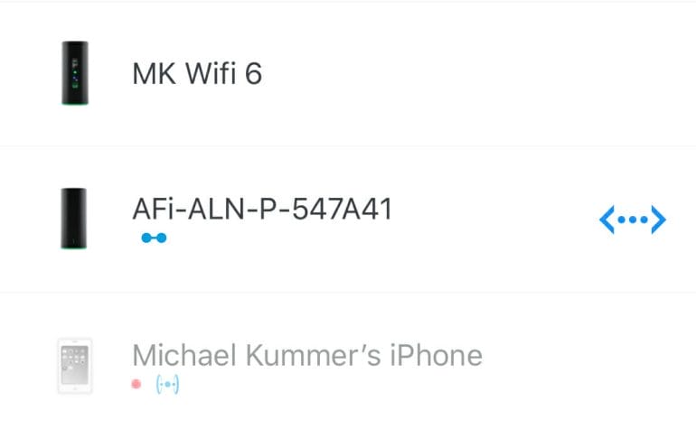 AmpliFi app shows working ethernet backbone