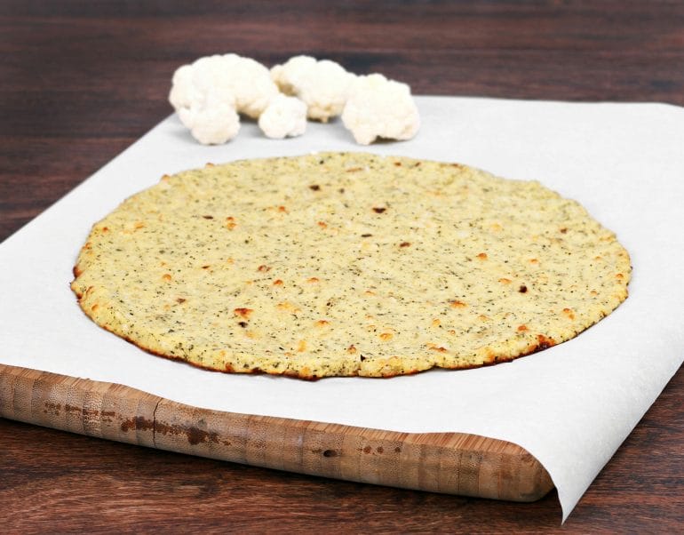 Plain cauliflower pizza crust