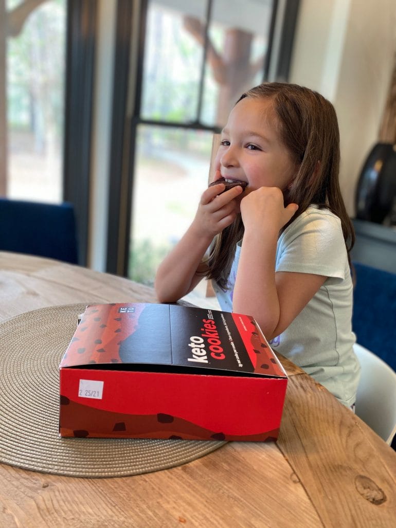 Isabella enjoying a Keto Cookie