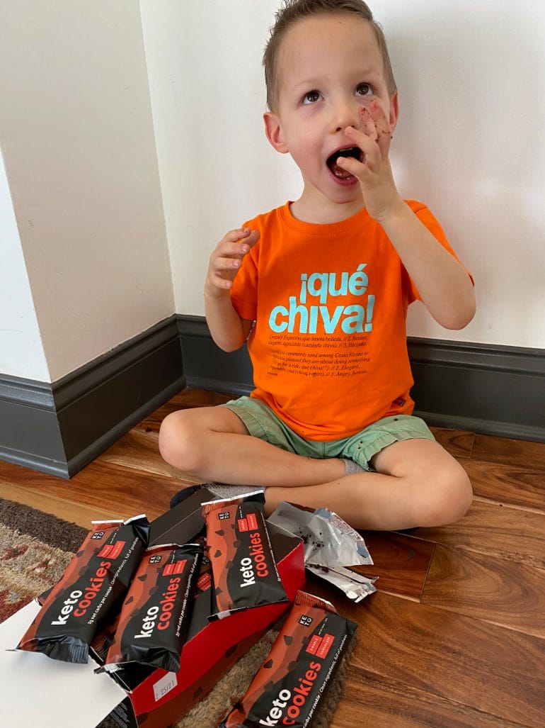 Lucas enjoying his Keto Cookies