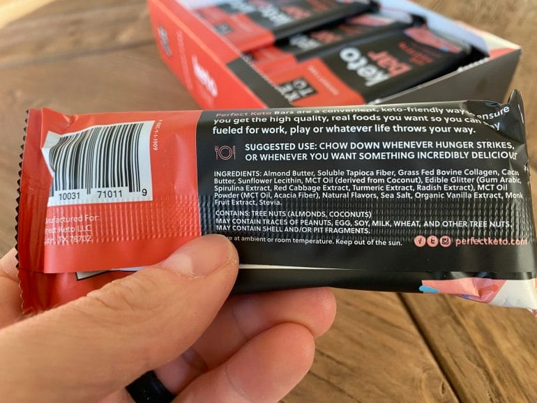 Perfect Keto bar ingredients (Birthday Cake)