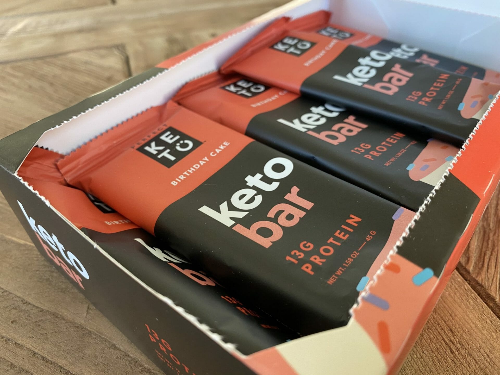 Open box of Perfect Keto bars