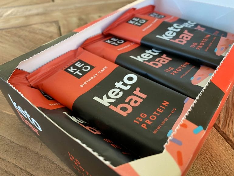 Open box of Perfect Keto bars