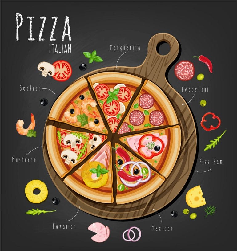 Diferentes tipos de pizza